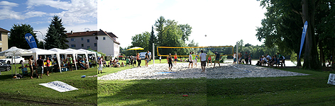 Der Ennsdorf Beach: Hier trifft sich die Jugend im Sommer zum Beachvolleyballspielen und Baden.