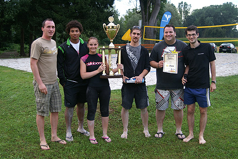 Das Siegerteam: Ennsdorf Beach-Chef Thomas Wahl, Michael Fritz, Claudia Käferböck, Thomas Königsecker, Bernhard Radlspäck, Florian Kobler (Pa-Events).